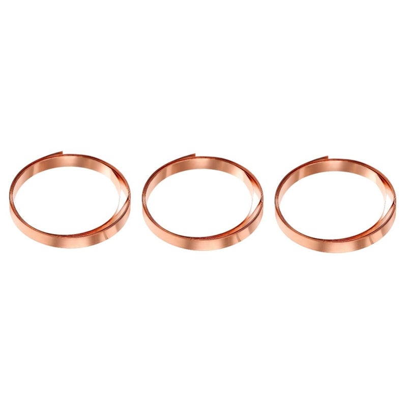 Unomor 3 Rolls High Purity Copper Flashing Sheet Metal Crafting DIY Projects Easy Cut Bend - Image 1